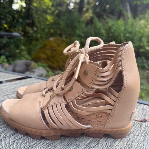 Sorel Women's Joanie Lace Up Wedge Sandal Size 7 - Picture 3 of 9